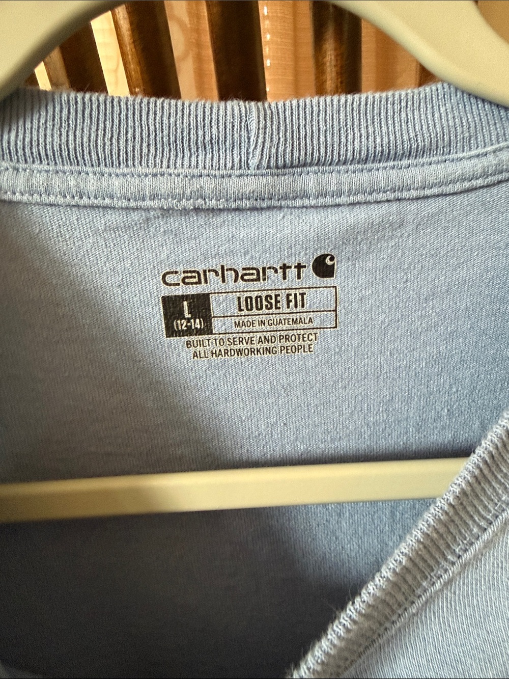 Women’s Carhartt Light Blue Long-Sleeve Logo Shirt - Picture 2 of 3